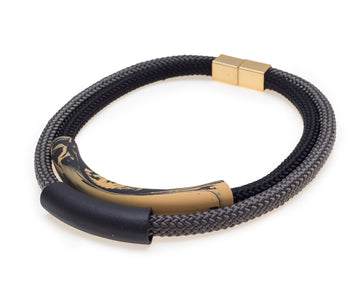 Handmade minimalist statement rope necklace gift tribal yellow black tube porcelain