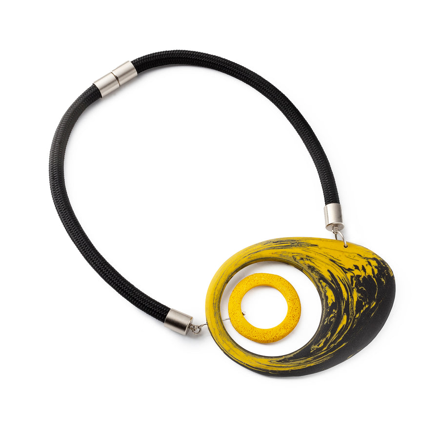 Mojo necklace / Yellow marble